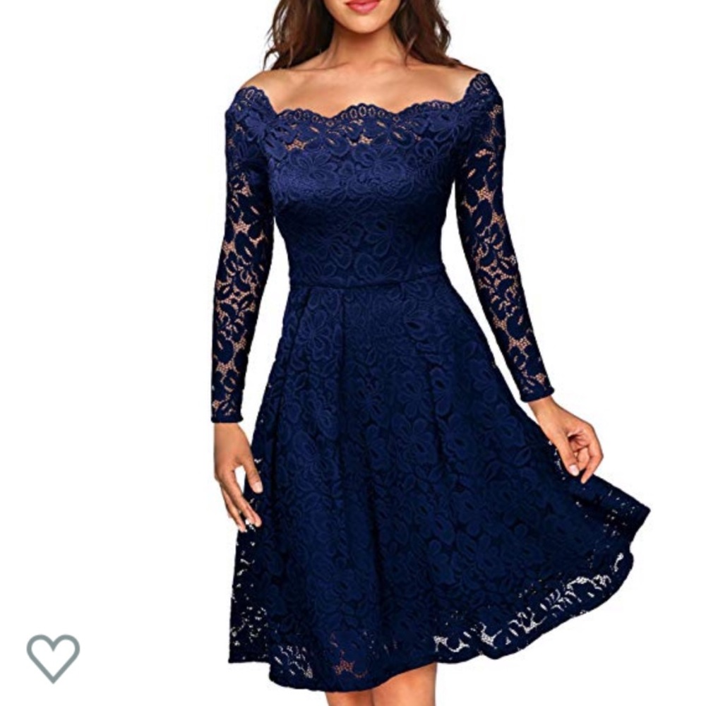 Women's Vintage Lace Boat Neck Cocktail Dress